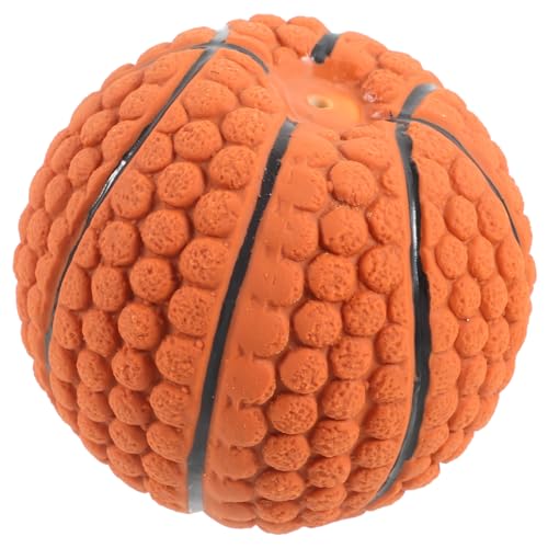 FRCOLOR Hundespielzeugball Interaktiver Basketball Für Hunde Kleines Quietschendes Hundespielzeug Kleiner Hundeball Kleines Quietschspielzeug Für Hunde Hundebälle Gummi Klangkugel von FRCOLOR