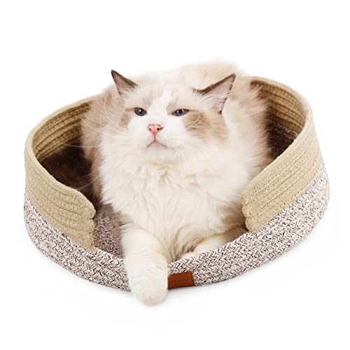 FRCOLOR Katze Krallen Bett Stricken Kratzen Katze Nest Katze Schlafmatte Runde Baumwolle Katze Nest Karton Katze Scratcher Sisal Kratzbrett Teppich Katzenkratzbett Haustierbett Katzenbett von FRCOLOR