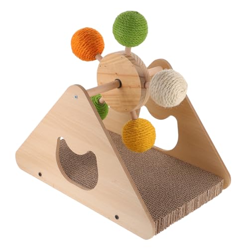 FRCOLOR Katzenkratzbrett Riesenrad Kätzchen Spielzeug Katze Kratzt Bodenmatte Spielzeug Für Haustiere Stabile Kätzchenkratzer Sportzubehör Hase Katze Hängematte Hölzern von FRCOLOR