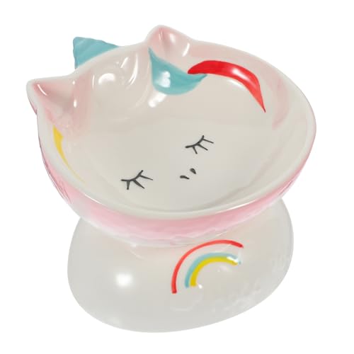 FRCOLOR Katzenschüssel aus Keramik Dog Water Bowl hundewassernapf katzennäpfe Trinknapf für Katzen mit hoher Basis Haustier Katzennapf Katzenfutter Trinkschale Wasser Regal von FRCOLOR