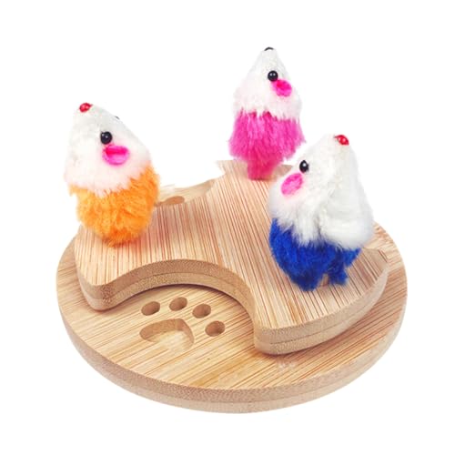 FRCOLOR Katzenspielzeug Interessanter Katzen-Plattenspieler Sportspielzeug Kätzchen Versorgung Kätzchenspielzeug Kreisbahn Spielzeug Natürlich Holz Kratzbaum Für Katzen von FRCOLOR