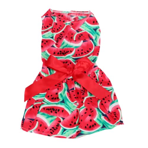 FRCOLOR Bezauberndes Hundekleid mit Wassermelonen-Design Leichte und Atmungsaktive Kleidung für Hunde Rot Größe L von FRCOLOR