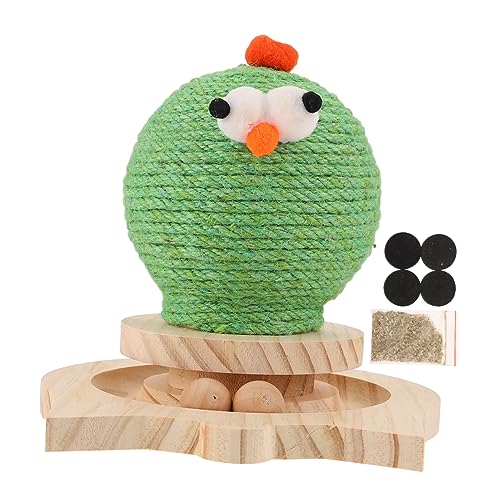 FRCOLOR Holzspielzeug Kratzbaum Für Katzen Drehteller Katzenspielzeug Sisal Beissen Den Ball Jagen Kätzchenspielzeug von FRCOLOR