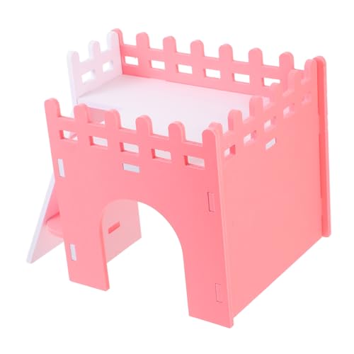 FRCOLOR Meerschweinchenhaus Meerschweinchen Schloss Kleine Tierleiter Kleintierhausbett Hamsterhaus Rattenversteck Verstecke Für Kleintiere Hamsterbrücke Schlafendes Nest Goldener Bär PVC von FRCOLOR