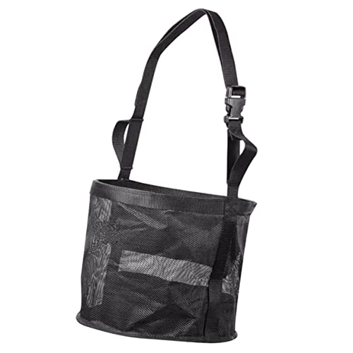 FRCOLOR Netz Plüsch Feeder-Tasche Käfig Futterautomat Für Vieh Leckereien Für Pferde Kleiner Heubeutel Für Haustiere Futterspender Haustier-Pool Pferdesachen Black Nylon von FRCOLOR