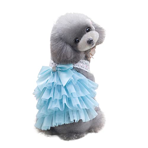 FRCOLOR Mädchenkleid Panzerkleid Formelle ung Wollkleid Hund Prinzessin Kleid Welpen Hochzeitskleid Bowknot-Tutu-Kleider Für Hunde Tutu-Kleid Für Haustiere Kleid Mit Bowknot Für Haustiere von FRCOLOR