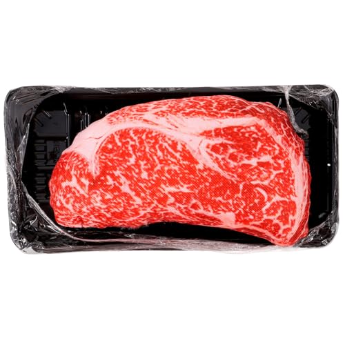 FRCOLOR Pet Steak Spielzeug Haustier Kauspielzeug Beißring für Hunde Leise Quietscher Hundespielzeug Hund Steak Quietschende Hund Kauknochen Hund Kauspielzeug für kleine Hunde Steaks Kauspielzeug für von FRCOLOR