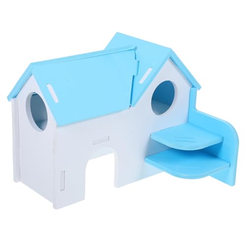 FRCOLOR Hamsterhaus Rennmauskäfig Rattenhöhle Mäusehaus Hamstergehege Kleines Tier-aktivitätsspielzeug Verstecktes Holzspielzeug Igel Hamsterversteck Hütte Nest Kleines PVC Doppelschicht von FRCOLOR