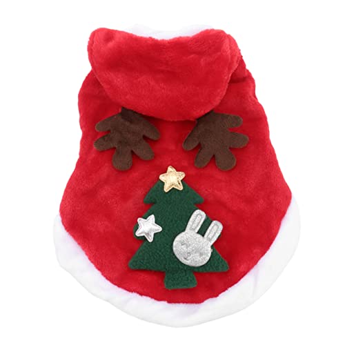 FRCOLOR Hunde Weihnachtskleidung Hundemäntel Weihnachtsmann-Kleid Welpe Kleider Festliche Haustierkleidung Flanell Haustierkostü Abschlussball Hündchen Weihnachtskostüme einstellen Mantel von FRCOLOR