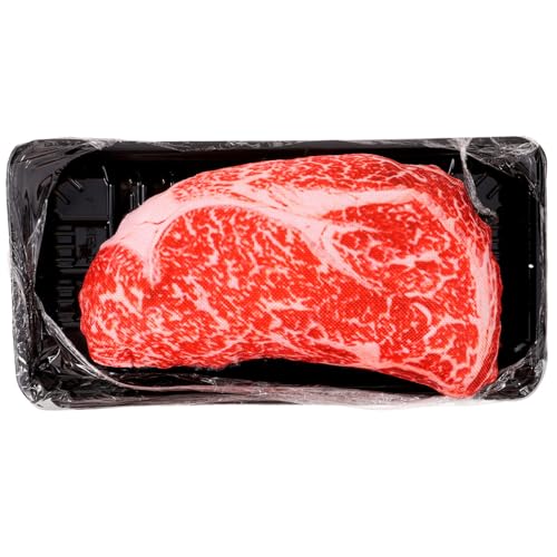 FRCOLOR Steakspielzeug Für Haustiere Falsches Fleisch Hundekauknochen Steak Hundespielzeug Kauspielzeug Für Hunde Ausgestopftes Kauspielzeug Für Welpen Beissen Pp Baumwolle Hundefutter von FRCOLOR