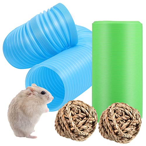 FRCOLOR Teleskoprohr Hamsterversteck Röhre Rennmaus-Tunnel Tunnel Für Meerschweinchen Spieltunnel Für Kinder Häschen-naturkugeln Röhrenkäfig Spielzeug Zubehör Haustier Ball: Gras von FRCOLOR