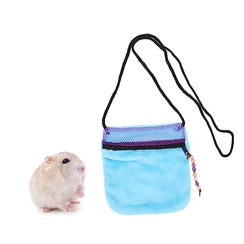 FRCOLOR Tragetasche für Kleintiere Hamsterbox Haustier-Tragetasche für Hamster Rennmäuse Ratten Frettchen Warme Hamstertasche Atmungsaktives Mesh Himmelblau von FRCOLOR