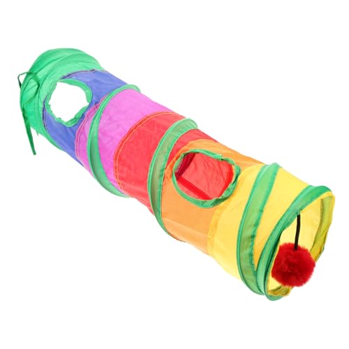 FRCOLOR Tunnelspielzeug Für Katzen Faltbarer Katzentunnel Tunnelröhre Für Haustiere Katzenkreistunnel Kätzchen Spielt Spielzeug Popup-Haustier-röhre Katzenspielzeug Hase Polyester Klein von FRCOLOR