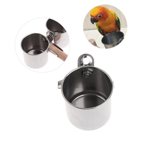 FRCOLOR Vogelschale Edelstahl Stick-Feeder Kolibri vogelkäfig zubehör vogelzubehör für käfig Vogelfütterer Wasserschale für Papageienfutter Krippe Zubringer Lebensmittel von FRCOLOR