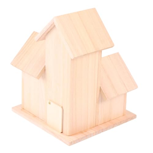 FRCOLOR Vogelversteck Hütte Meise Vogelhaus Im Freien Vogelnest Aus Holz Unfertiges Vogelhaus Aus Holz Papageienhaus Vogelnester Zimmer Vogel Schmücken Hölzern Bambus von FRCOLOR