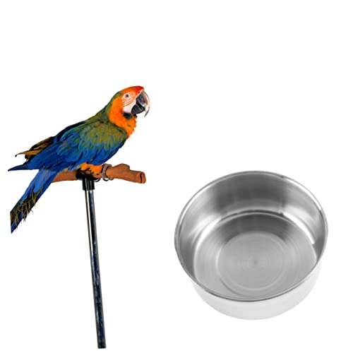 FRCOLOR Vogelkäfigtränke Vogelhäuschen für große Vögel Spielzeug für Hasen Vogelhäuschen für draußen Kaninchenfutter Snack-Tablett Wasserkrug Rostfreier Stahl Krippe Becken Speisebecher von FRCOLOR