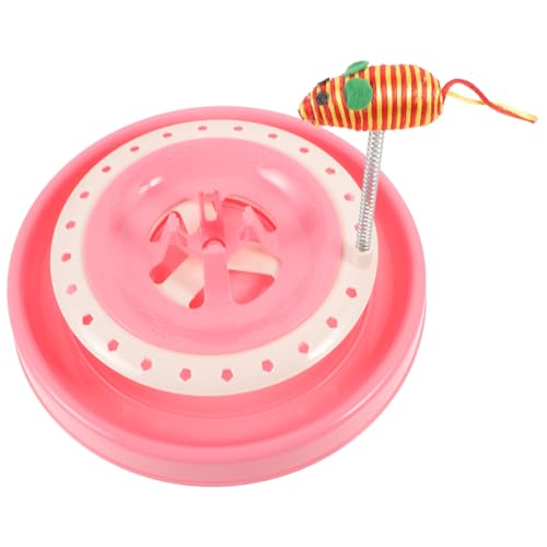 FRCOLOR lustiges Katzenspielzeug Pet Spring Turntable Spielzeug Katzenminze-Spielzeug Spielzeuge Twerking-Spielzeug zubehör für Plattenspieler für Katzen Katzenspielzeug mit Kugelbahn Spur von FRCOLOR