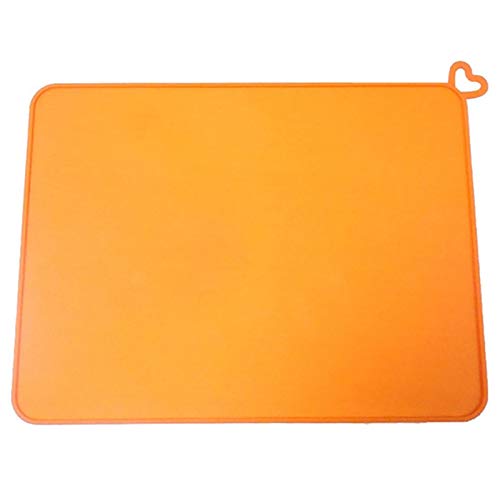 FREDY Silikon Pet Feeding Mat Welpen Katze Feeder Lebensmittel Wasser Trinkmatte für Hund Dish Bowl Feed Tischset Heimtierbedarf Orange von FREDY