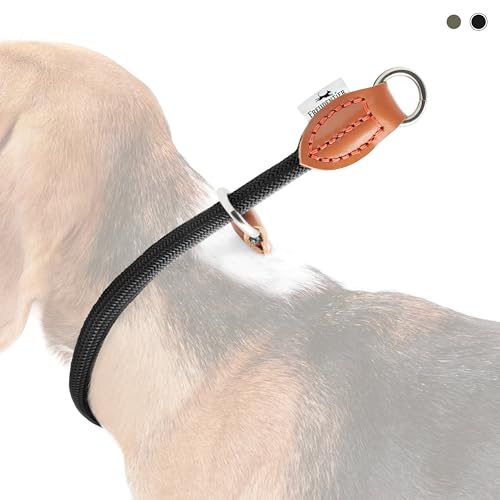 FREUDENTIER® Zugstopp Halsband Hunde - Retriever Halsband - Hundehalsband Zugstopp für kleine, mittelgroße & große Hunde (Schwarz, L) von FREUDENTIER