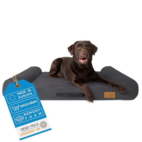 FREUDENTIER® orthopädisches Hundebett mit Memory Foam, super kuschelig, waschbar, Made in Europe, Hundebett für kleine, mittelgroße & große Hunde (110x64cm) von FREUDENTIER