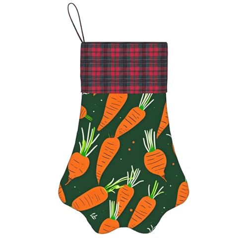 Personalisierter Hunde-Weihnachtsstrumpf mit Aufhängegurt – Vintage und warme Urlaubsdekoration Happy Carrot von FRGMNT