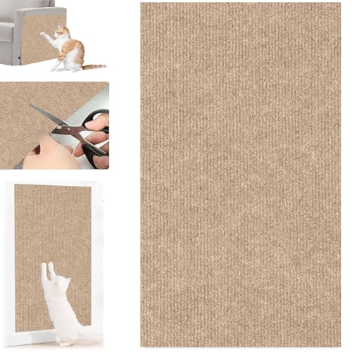 Kratzmatte Katze Wand Selbstklebend Kratzschutz Sofa Katze Kratzteppich DIY Climbing Cat Scratcher Mat AntiKratz Tape Kratzpads Katzenkratzmatte für Katzen (Beige, 60×100cm) von FRMUIC