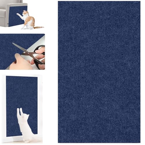 FRMUIC Kratzmatte Katze Wand Selbstklebend Kratzschutz Sofa Katze Kratzteppich DIY Climbing Cat Scratcher Mat AntiKratz Tape Kratzpads Katzenkratzmatte für Katzen (Dark Blue, 60×60cm) von FRMUIC