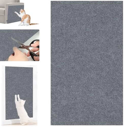 FRMUIC Kratzmatte Katze Wand Selbstklebend Kratzschutz Sofa Katze Kratzteppich DIY Climbing Cat Scratcher Mat AntiKratz Tape Kratzpads Katzenkratzmatte für Katzen (Gray, 60×100cm) von FRMUIC