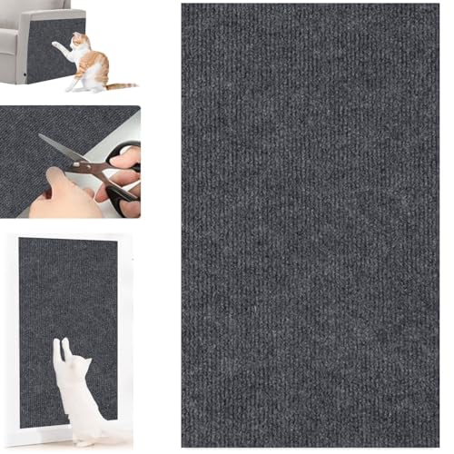 FRMUIC Kratzmatte Katze Wand Selbstklebend Kratzschutz Sofa Katze Kratzteppich DIY Climbing Cat Scratcher Mat AntiKratz Tape Kratzpads Katzenkratzmatte für Katzen (Dark Gray, 40×100cm) von FRMUIC