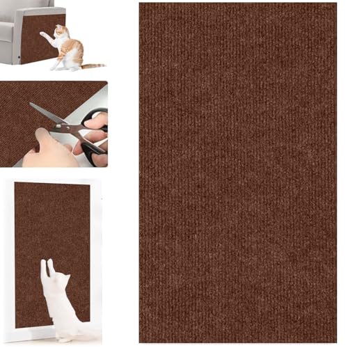 Kratzmatte Katze Wand Selbstklebend Kratzschutz Sofa Katze Kratzteppich DIY Climbing Cat Scratcher Mat AntiKratz Tape Kratzpads Katzenkratzmatte für Katzen (Brown, 30×100cm) von FRMUIC