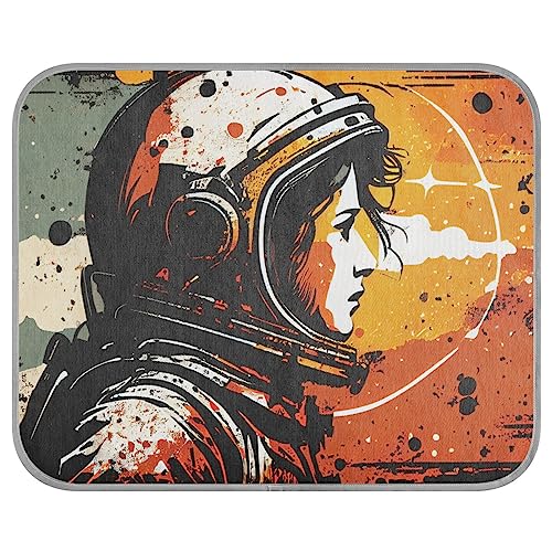 FRODOTGV Astronaut American Retro Illustration Ice Cool Pads für Hunde/Katzen, Hundekäfig Pad Atmungsaktiv Hunde Haustiere Haustier Kühldecke Cool Bed Mats,Small von FRODOTGV