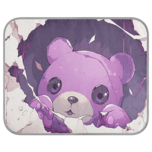 FRODOTGV Bear Behind The Purple Broken Wall Cool Bed Mats for Dogs/Cats, Pet Cool Blanket Reusable Kennels Animals Cooling Sleeping Pad Dog Crate Pad, Medium von FRODOTGV