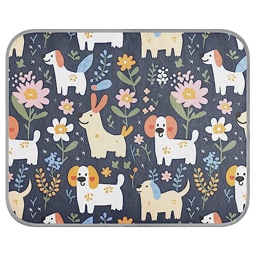 FRODOTGV Broken Flowers and Puppies Ice Cool Pads Reusable Dog Crate Pad Summer Cooling Mat for Dogs Pets Animals Kennels,Medium von FRODOTGV