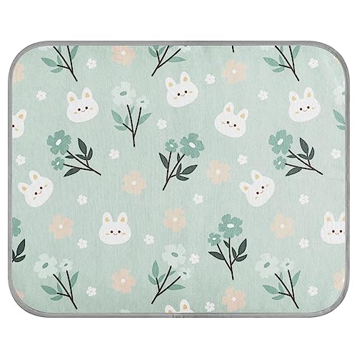 FRODOTGV Cartoon Blumen und Tier Hundebox Pad Waschbar Cool Bed Mats Sommer Ice Cool Pads für Katzen Hunde Tiere Haustiere, Klein von FRODOTGV