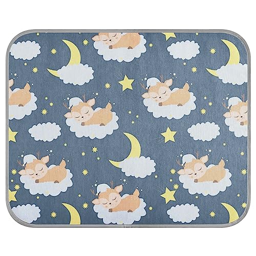 FRODOTGV Cute Sleeping Deer on Blue Ice Cool Pads for Dogs/Cats, Cooling Sleeping Pad Washable Dogs Animals Cooling Mat Pet Cool Blanket Small von FRODOTGV