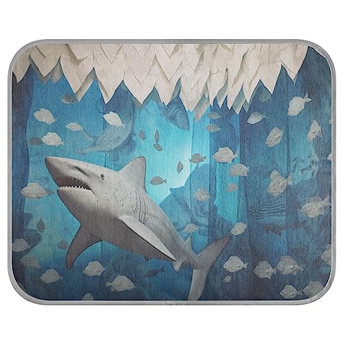 FRODOTGV Dreidimensionale Hai Die Unterwasserwelt Kühlmatte Sommer Wiederverwendbare Kühl Bettmatten Tiere Zwinger Eis Cool Pads Haustier Cool Blanket Small von FRODOTGV