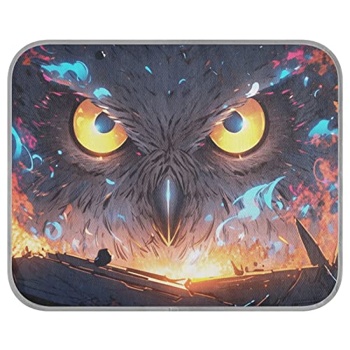 FRODOTGV Ferocious Owl Broken Wall Pet Cool Blanket for Dogs/Cats, Cooling Mat Breathable Dogs Zwinger Ice Cool Pads Dog Crate Pad, Medium von FRODOTGV