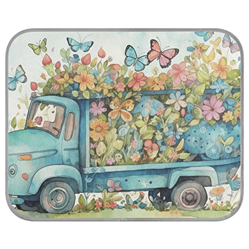 FRODOTGV Flying Butterflies and Flowers Spring Truck Pet Cool Blanket Washable Cooling Sleeping Pad Summer Ice Cool Pads for Animals Dogs Kennels Pets,Medium von FRODOTGV