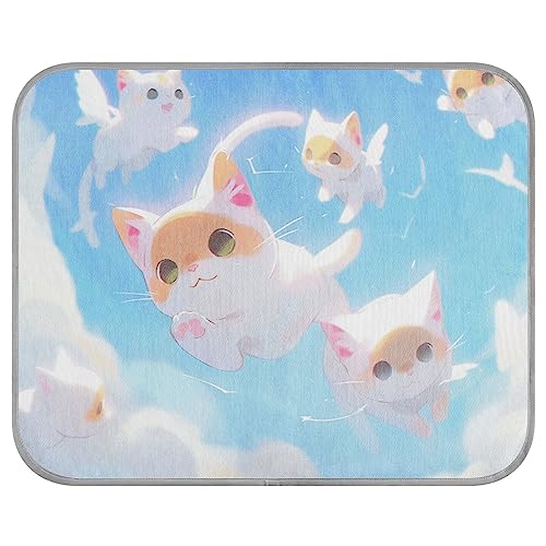 FRODOTGV Flying Cat Angels Kühlmatte für Hunde/Katzen, Hundekäfig-Pad, waschbar, Hundehütten, Haustier-Kühldecke, Eiskühl-Pads, Größe M von FRODOTGV