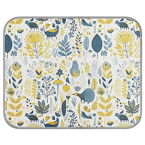 FRODOTGV Frische Gelb Blau Grün Thema Pflanze Haustier Coole Decke für Hunde/Katzen, Kühlmatte Wiederverwendbare Haustiere Tiere Kühlende Isomatte Cool Bed Mats,Medium von FRODOTGV