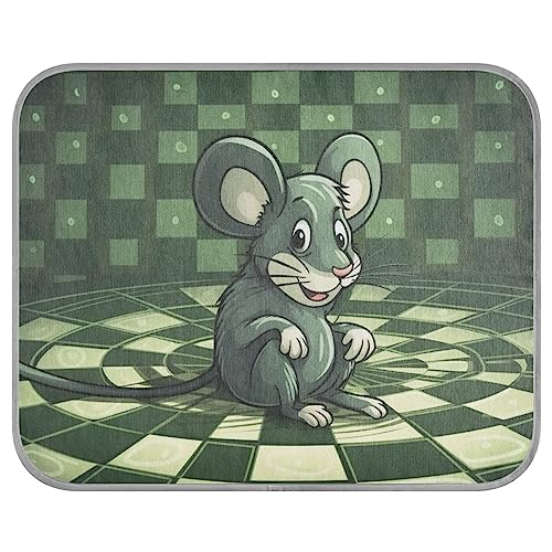 FRODOTGV Green Square Swirl Mouse Pet Cool Blanket for Dogs/Cats, Dog Crate Pad Reusable Cats Pets Cooling Sleeping Pad Ice Cool Pads, Small von FRODOTGV