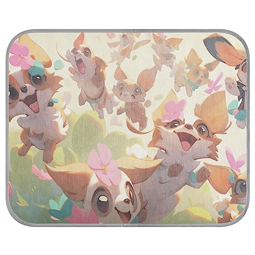 FRODOTGV Happy Puppies Spielendes Gras unter blauem Himmel, coole Bettmatten für Haustiere, Zwinger, Hunde, Sommer-Hundekäfig-Pad, wiederverwendbare Kühlmatte, klein von FRODOTGV