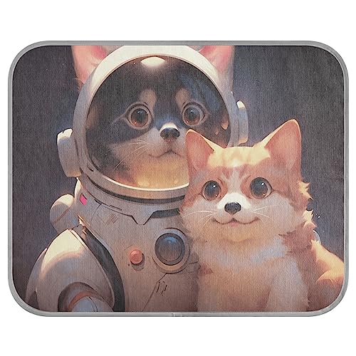 FRODOTGV Happy Two Space Welpen-Kühlmatte für den Sommer, waschbar, für Haustiere, Hundehütten, Hundekäfig, kühlende Isomatte, Größe M von FRODOTGV