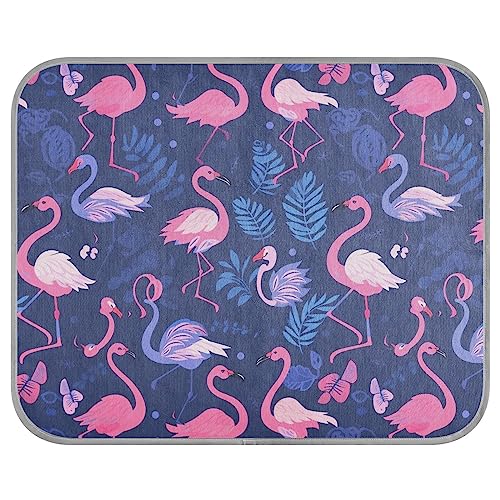 FRODOTGV Kühlende Schlafmatte mit Flamingo-Motiv, für den Sommer, waschbar, für Hunde, Tiere, Haustier, kühlende Decke, Größe S, Rosa und Blau von FRODOTGV