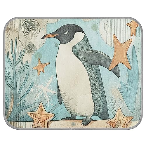 FRODOTGV Kühlmatte im Retro-Pinguin-Look für Katzen, Zwinger, Haustiere, kühlende Sommer-Isomatte, atmungsaktive Haustier-Kühldecke, Größe M von FRODOTGV