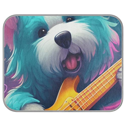 FRODOTGV Little Blue Dog Singer Performing Electric Guitar Ice Cool Pads Summer Reusable Cooling Mat Dogs Cats Pet Cool Blanket Cool Bed Mats,Medium von FRODOTGV