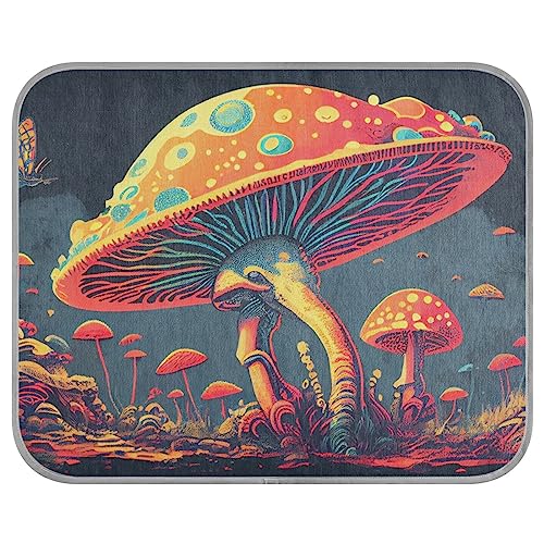 FRODOTGV Mushroom Fantasy Animal World Kühlmatte Sommer wiederverwendbare Haustierdecke Katzen Zwinger coole Bettmatten Eiskühle Pads, klein von FRODOTGV