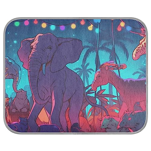 FRODOTGV Neon Midnight Animal Party Ice Cool Pads für Zwinger, Tiere, Haustiere, Sommer-Kühlmatte, wiederverwendbar, Größe M von FRODOTGV