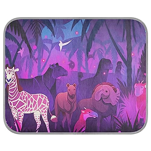 FRODOTGV Neon Midnight Animals Forest Ice Cool Pads für Tiere, Katzen, Haustiere, Sommerkühlende Isomatte, waschbare Kühlmatte, Größe M von FRODOTGV