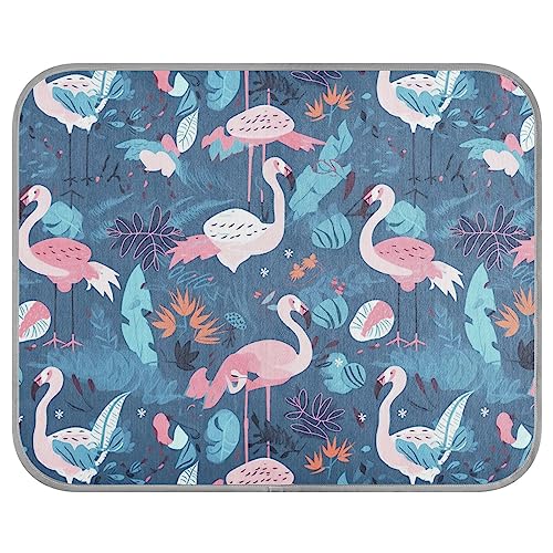 FRODOTGV Pink/Weiß/Blau/Grün Flamingo Hundebox Pad für Haustiere, Hunde, Tiere, Sommer Coole Bettmatten, waschbar, eiskühlende Pads, klein von FRODOTGV